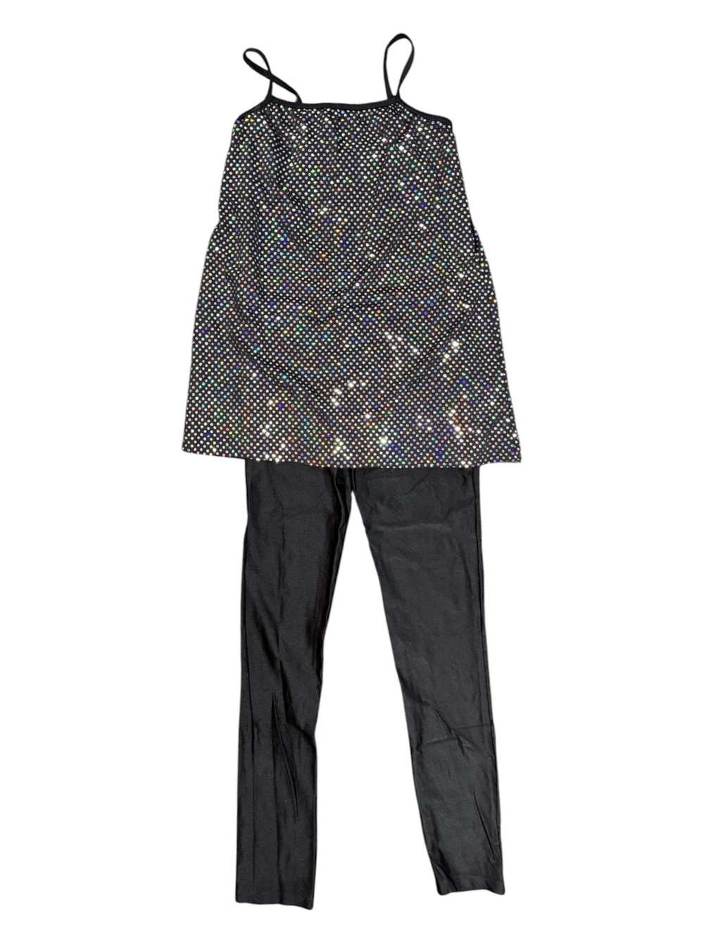 Revolution Dancewear | Black Sequin Tank Top & Black Pants Jumpsuit Set, XLC